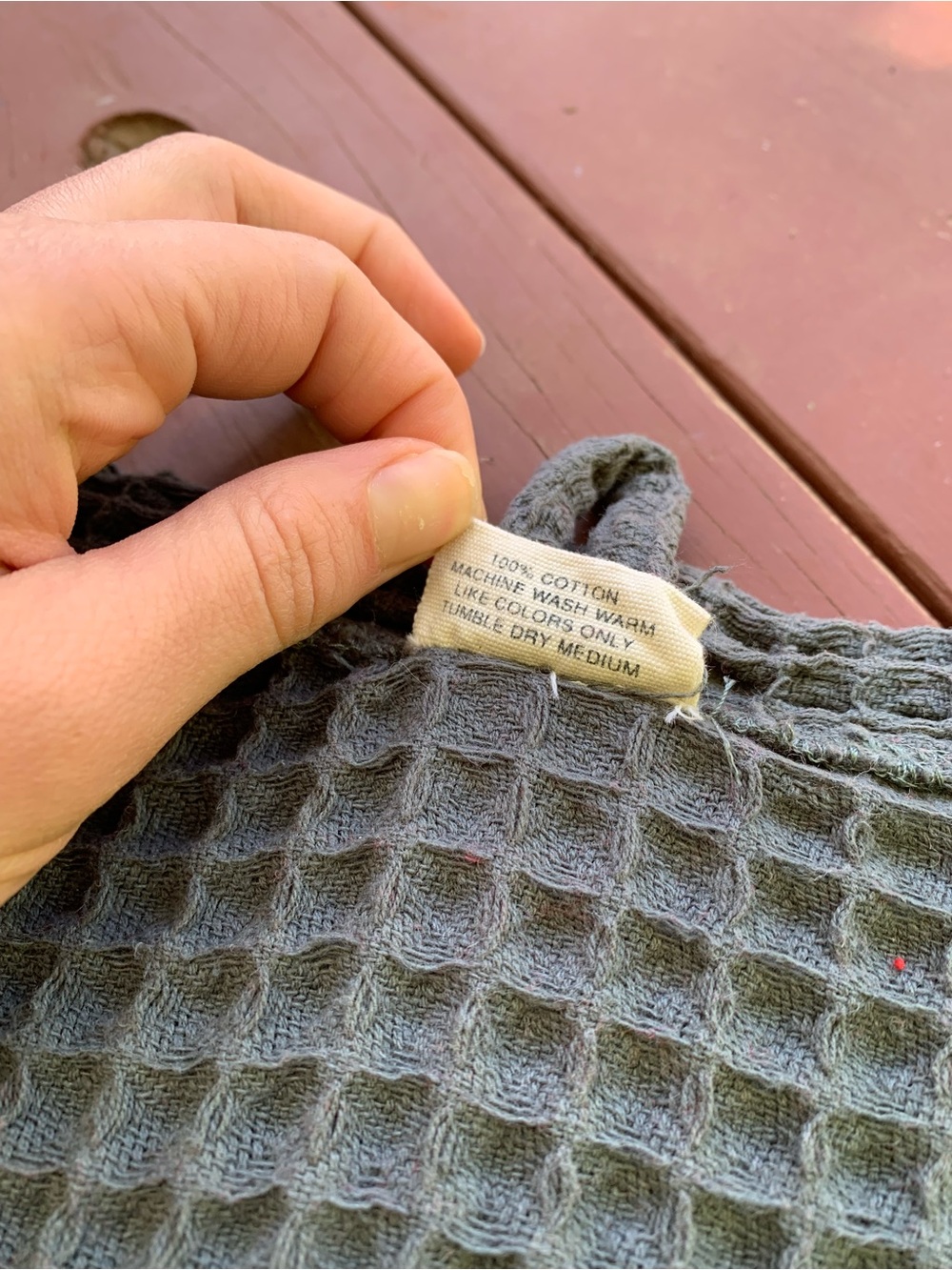 Grey waffle knit 100% cotton Bathen Anthropologie bathrobe - Picture 4 of 6